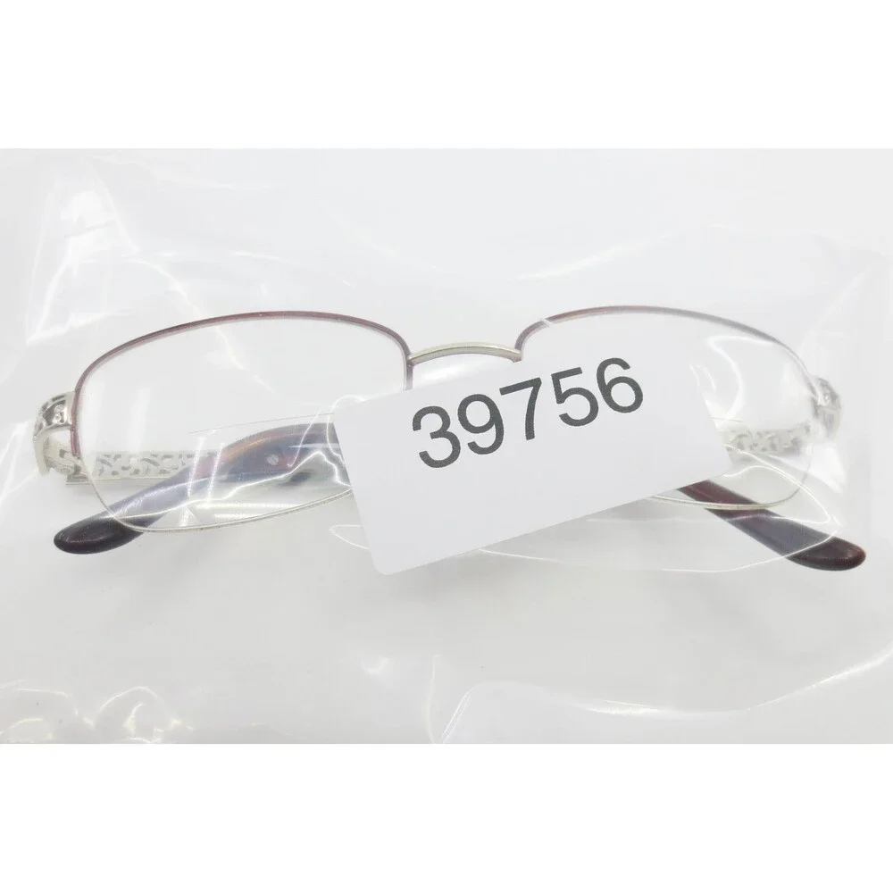 Sophia Loren Zyloware Beau Rivage 63 Eyeglasses Silver Burgundy Filigree